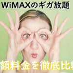 WiMAXのギガ放題・月額料金を徹底比較