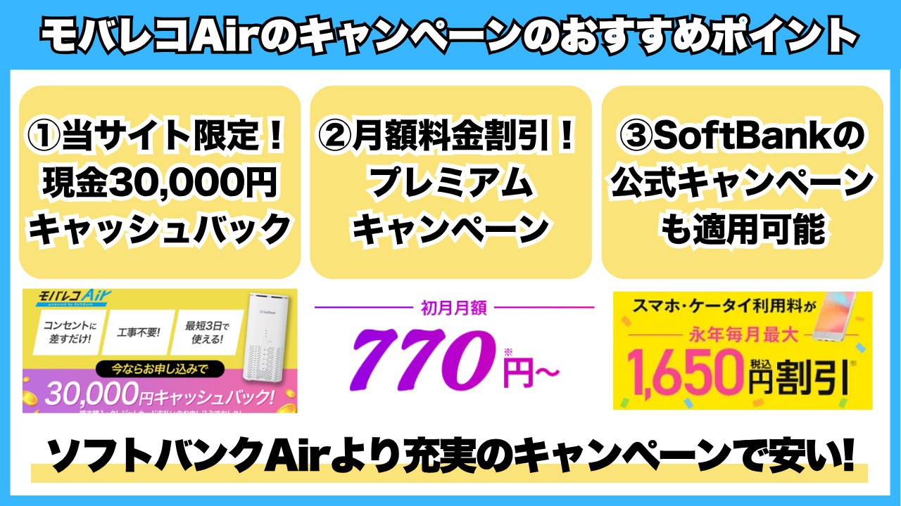 モバレコAirのキャンペーンのおすすめポイント