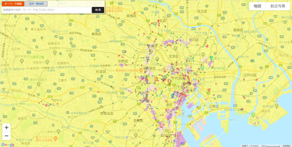 auの5Gサービス提供エリアマップ