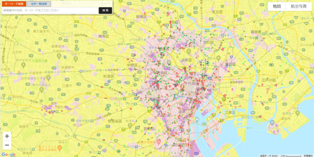 auの5Gサービス提供エリアマップ